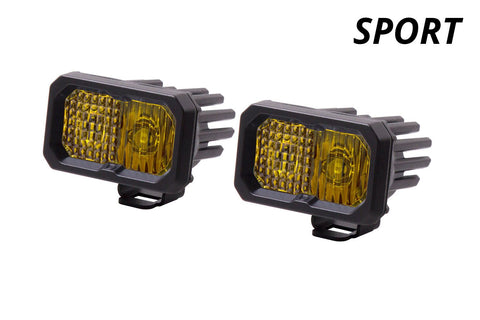 Diode Dynamics Stage Series 2" SAE Yellow Sport Standard LED Pod (Pair)