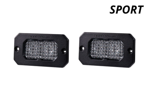Diode Dynamics Stage Series 2" SAE White Sport Flush Mount LED Pod (Pair)