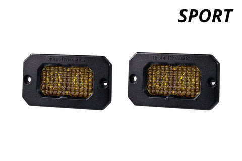 Diode Dynamics Stage Series 2" SAE Yellow Sport Flush Mount LED Pod (Pair)