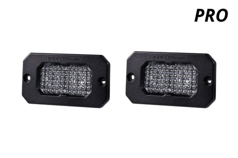 Diode Dynamics Stage Series 2" SAE White Pro Flush Mount LED Pod (Pair)