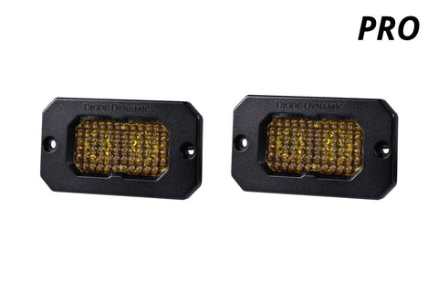 Diode Dynamics Stage Series 2" SAE Yellow Pro Flush Mount LED Pod (Pair)
